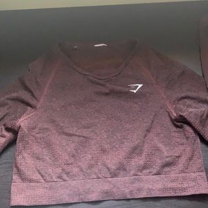 Gymshark vital brown cherry marl long sleeve - cropped